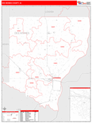 Des Moines County, IA Digital Map Red Line Style